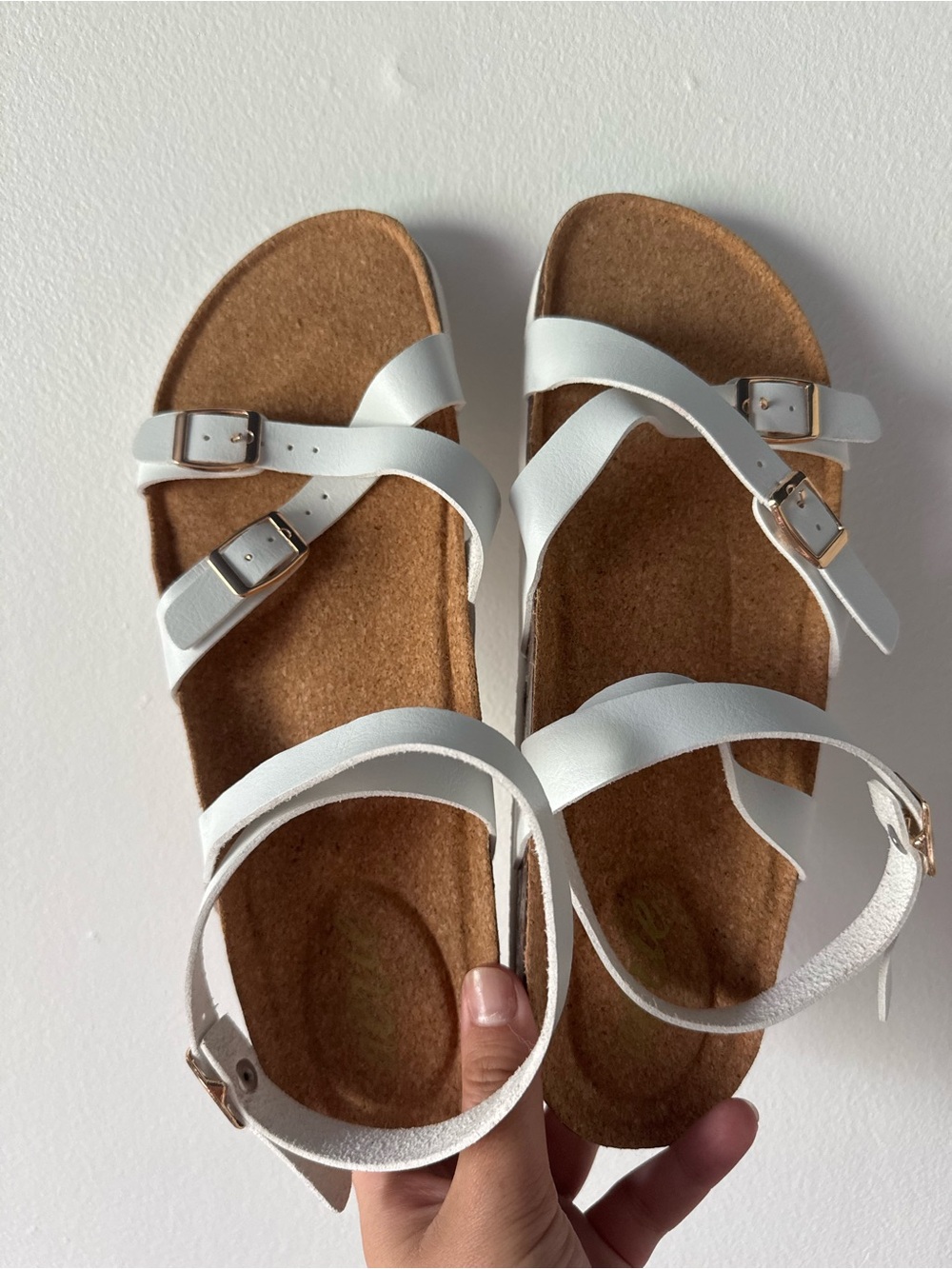 Aerie White Strappy Women's Cork Footbed Sandals